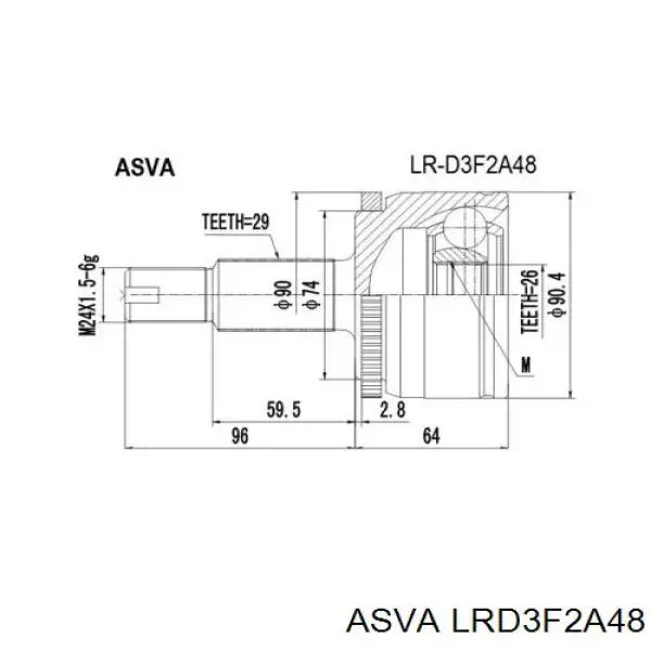 Граната колісна Asva LRD3F2A48 ціна, від 34.83 USD