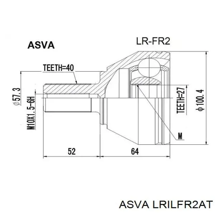 ШРУС внутрішній, передній, лівий ASVA LRILFR2AT