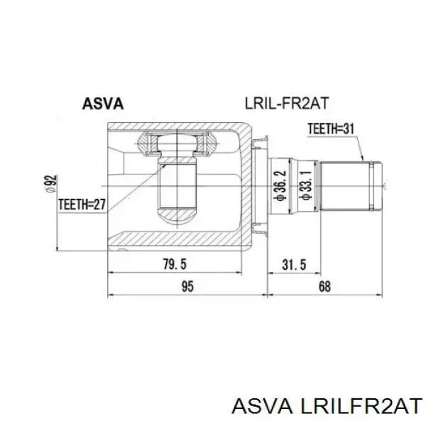 Купити LRILFR2AT Asva Граната внутрішня, передня, ліва
