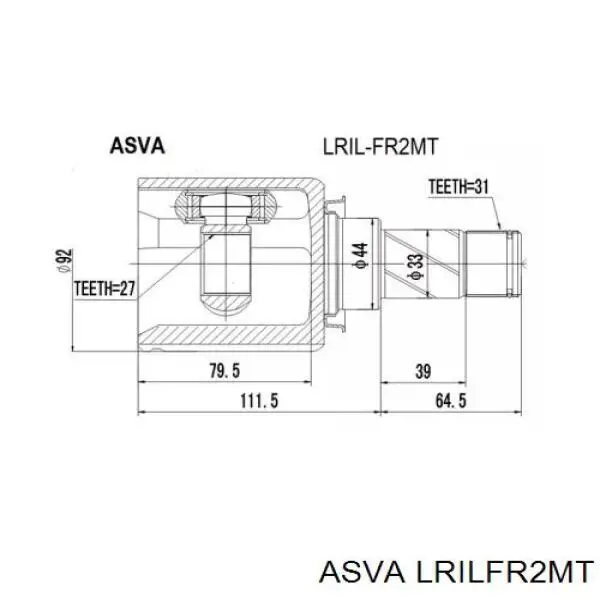 LRILFR2MT Asva ШРКШ внутрішній, передній, лівий