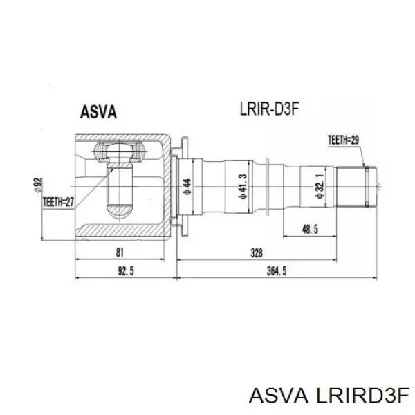 ШРКШ внутрішній, передній, правий Asva LRIRD3F ціна, від 36.30 USD