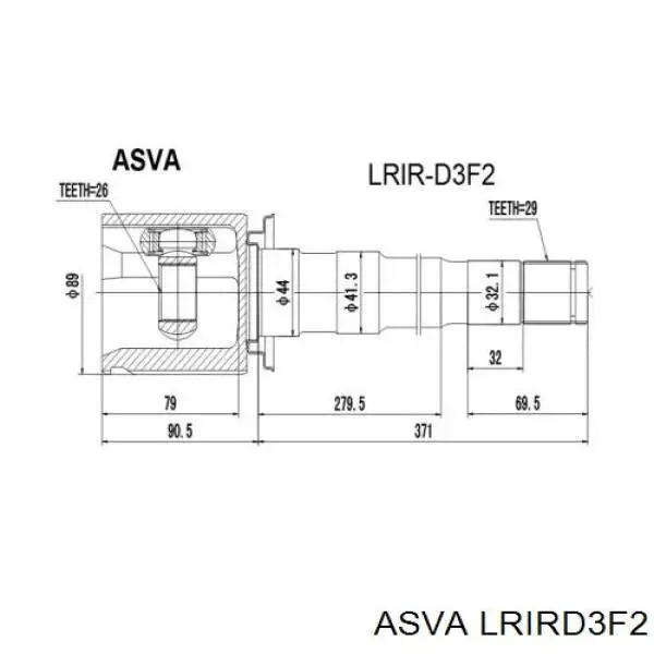 ШРКШ внутрішній, передній, правий Asva LRIRD3F2 ціна, від 100.19 USD