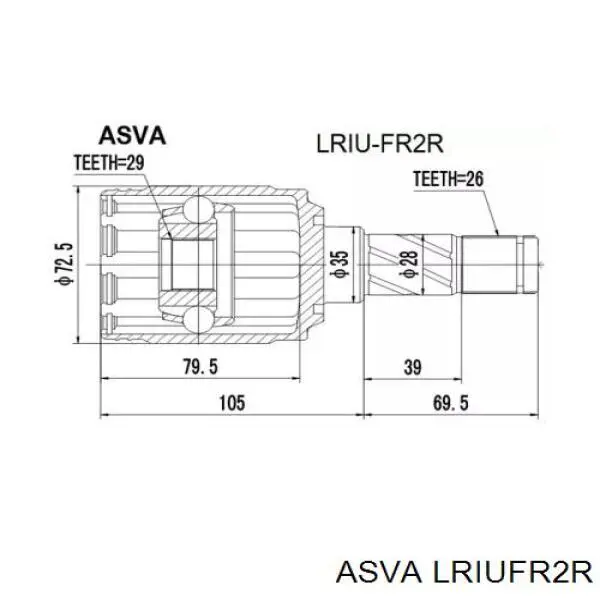 ШРУС внутрішній, задній ASVA LRIUFR2R