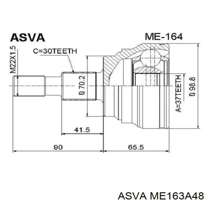 ШРУС зовнішній передній BB2576 Posterparts