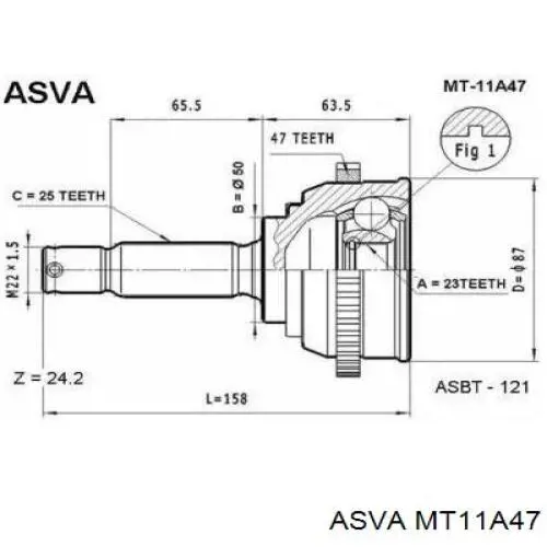 MT11A47 Asva Граната зовнішня