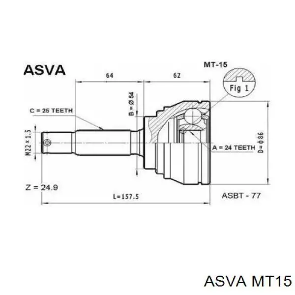 Купити MB896527 Mitsubishi Шарнір приводу зовнішній