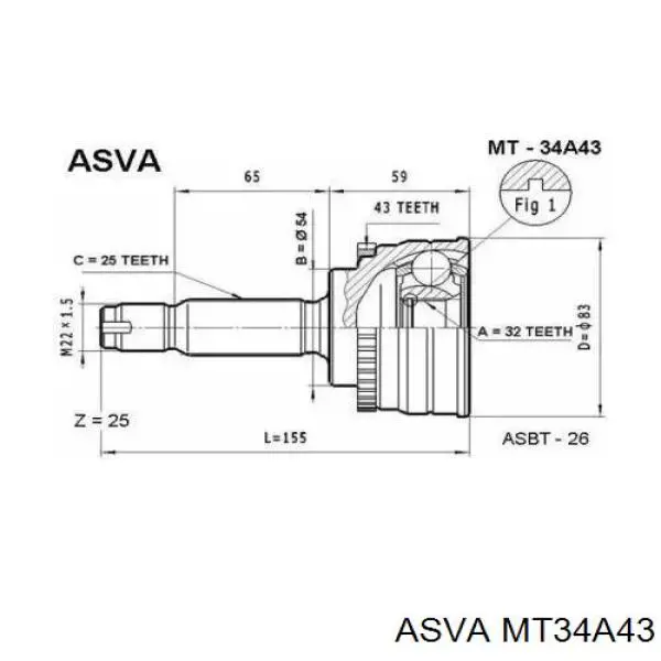 MT34A43 Asva Граната зовнішня