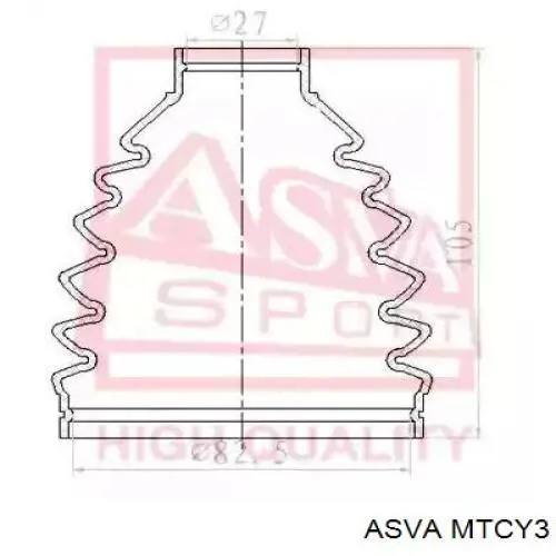 MTCY3 Asva шрус зовнішній передній