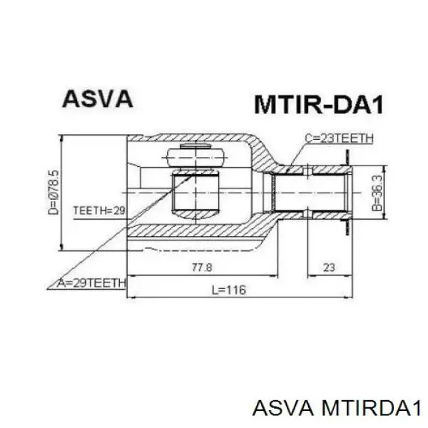 MTIRDA1 Asva шрус внутрішній, передній, правий