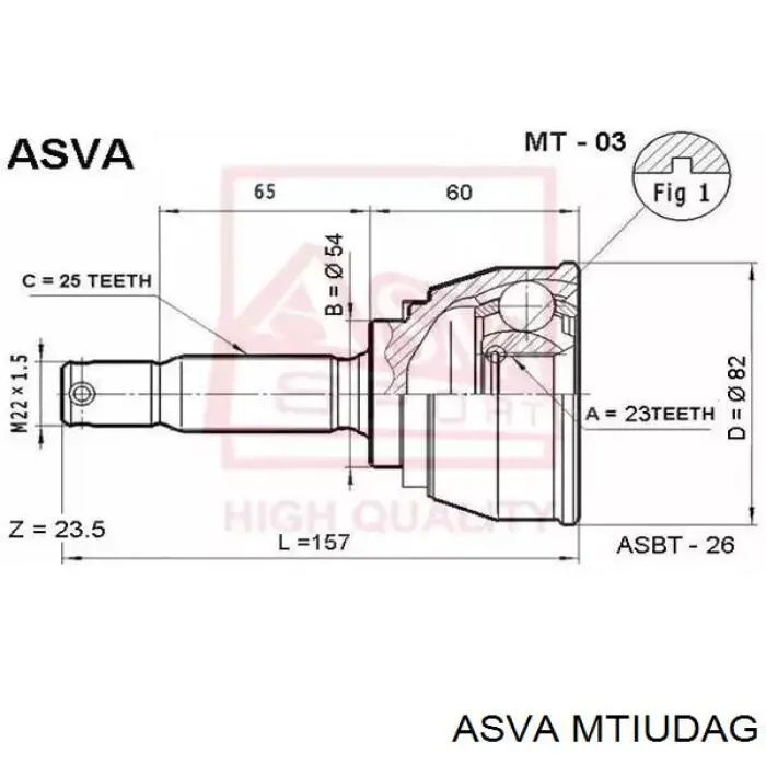 ШРКШ внутрішній, передній Asva MTIUDAG ціна, від 65.97 USD