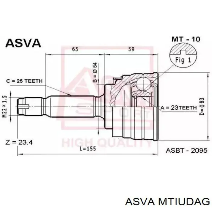 Купити MTIUDAG Asva Граната внутрішня ліва