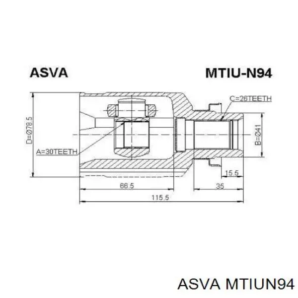 MTIUN94 Asva ШРКШ внутрішній, передній, правий