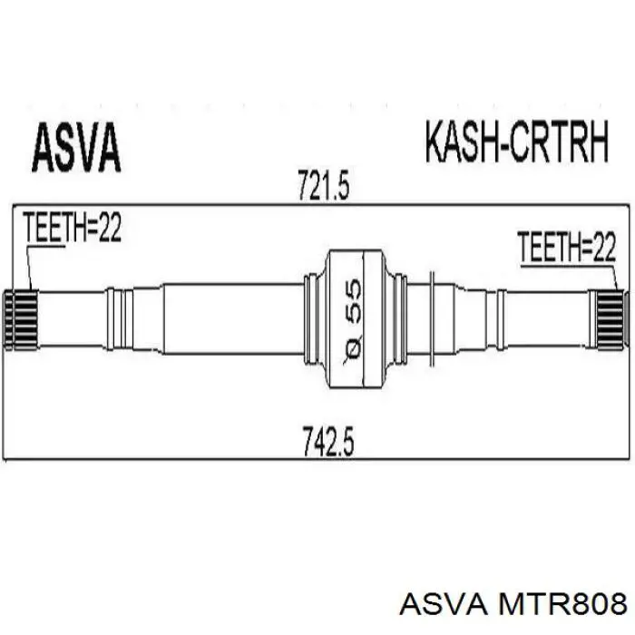 Піввісь передня, права Asva MTR808 ціна, від 93.94 USD
