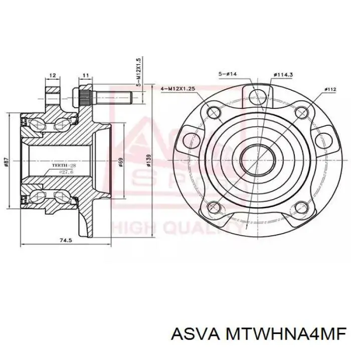 Передня маточина WB90800 Sato Tech