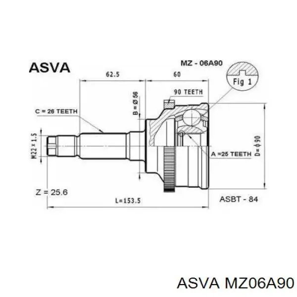 ШРУС зовнішній передній MA06A90 HDK