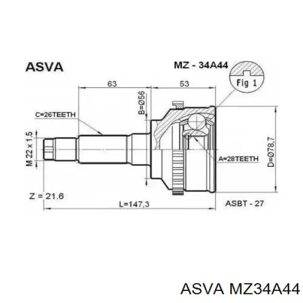 Купити FD552550XA Mazda Шарнір приводу зовнішній