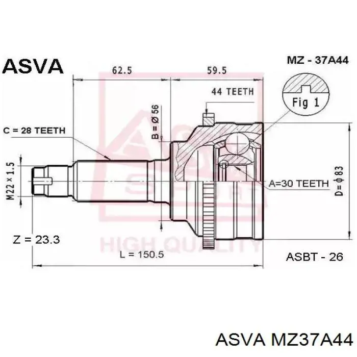 Граната колісна Asva MZ37A44 ціна, від 31.67 USD