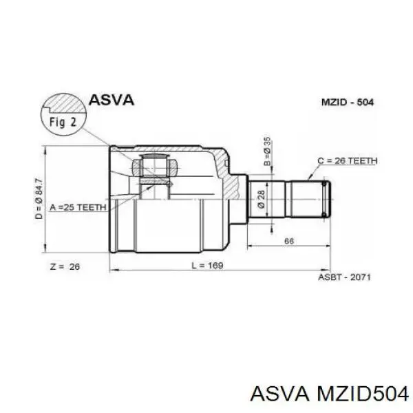 G03322620A Mazda ШРУС внутрішній, передній, лівий