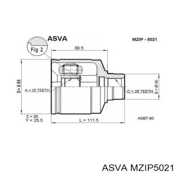 MZIP5021 Asva ШРКШ внутрішній, передній, правий
