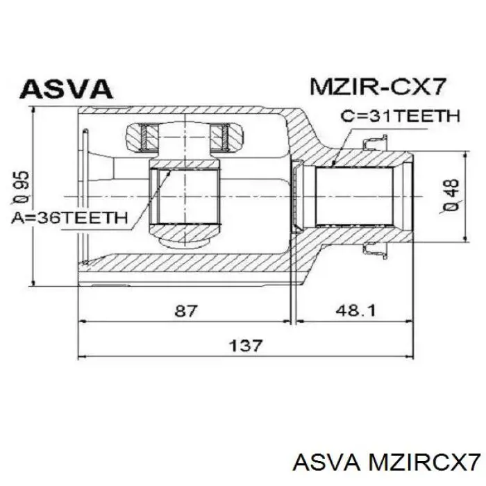 ШРКШ внутрішній, передній, правий Mazda GP2722520A ціна, від 45.44 USD