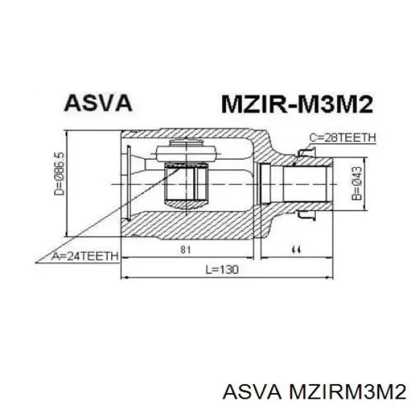 Купити MZIRM3M2 Asva ШРУС внутрішній правий
