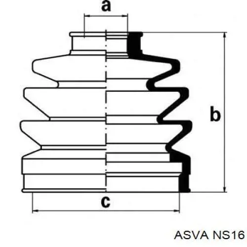 ШРУС зовнішній передній NS16 Asva