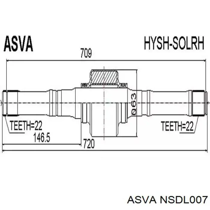 Купити NSDL007 Asva Ліва піввісь