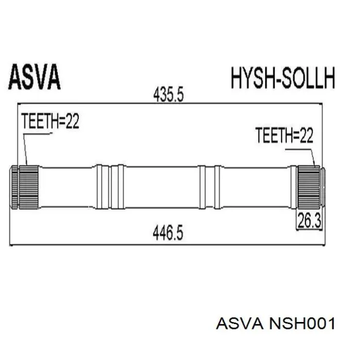 Купити NSH001 Asva Ліва піввісь