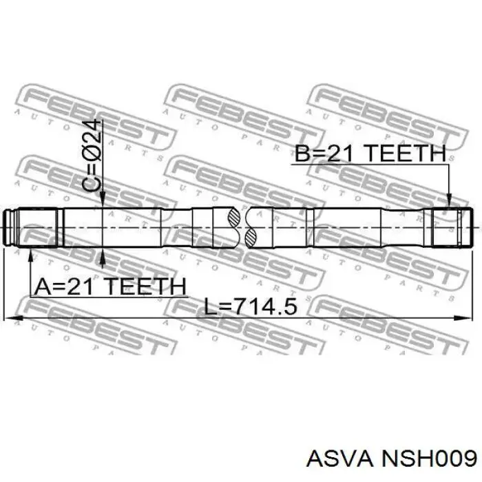 Купити NSH009 Asva Піввісь права