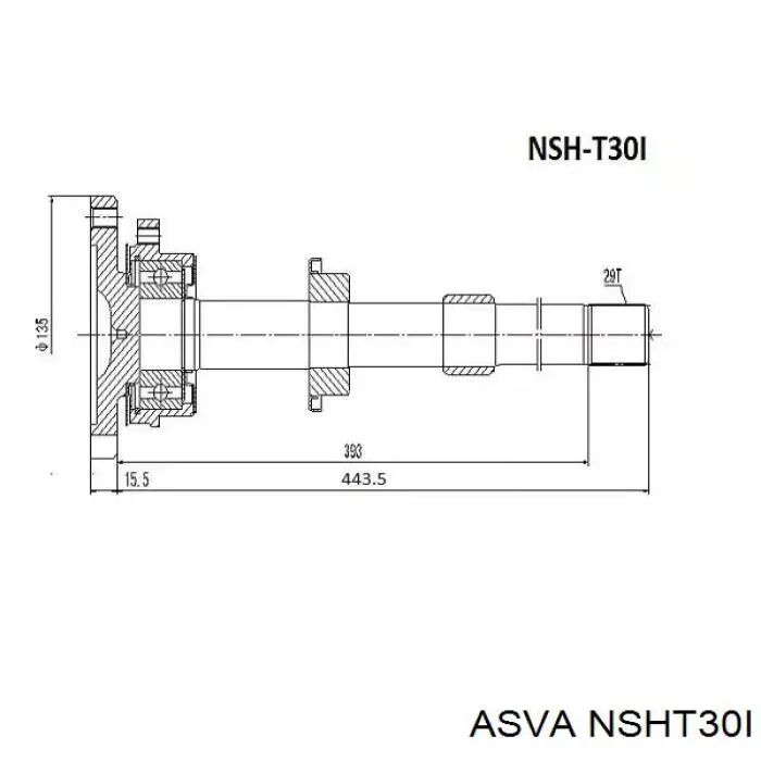 Вал приводу піввісь, проміжний NTY NPWNS054R ціна, від 38.01 USD