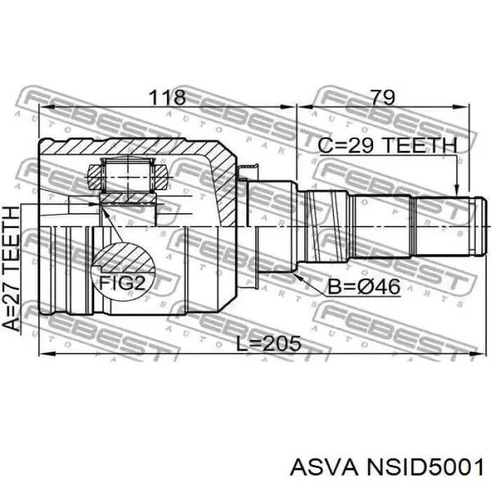 ШРКШ внутрішній, передній, лівий TA41008CVI Safety