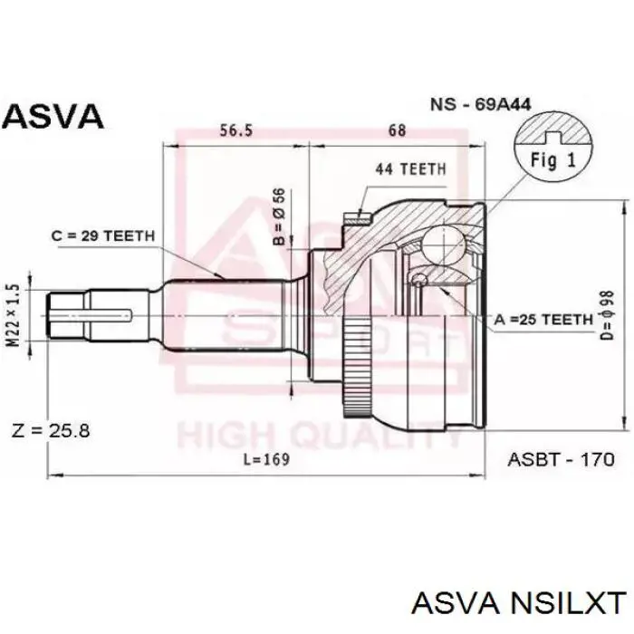 NSILXT Asva ШРКШ внутрішній, передній, лівий