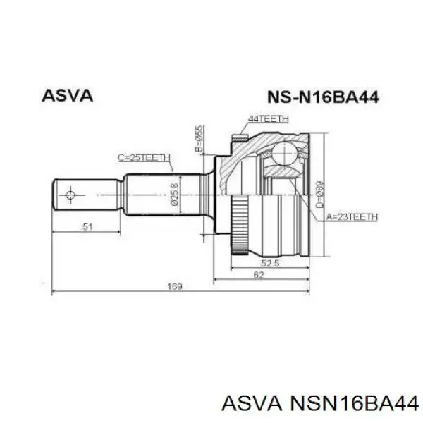ШРУС зовнішній передній KNS843 LPR