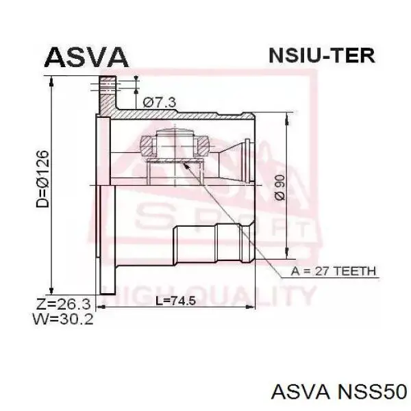 ШРУС зовнішній передній 39211EG000 Nissan