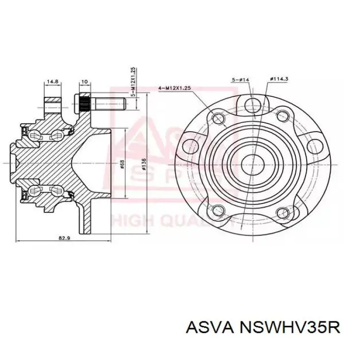 Купити NSWHV35R Asva Підшипник задньої ступиці