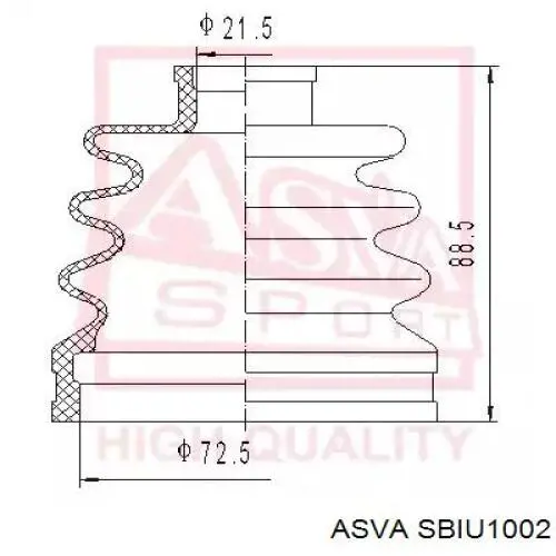 ШРКШ внутрішній, передній Asva SBIU1002 ціна, від 37.33 USD