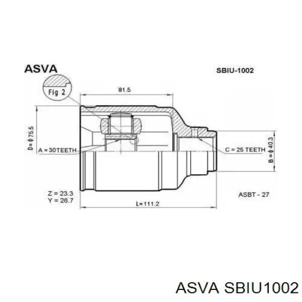 Купити SBIU1002 Asva Граната внутрішня ліва