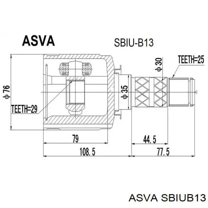 Купити SBIUB13 Asva Граната внутрішня ліва