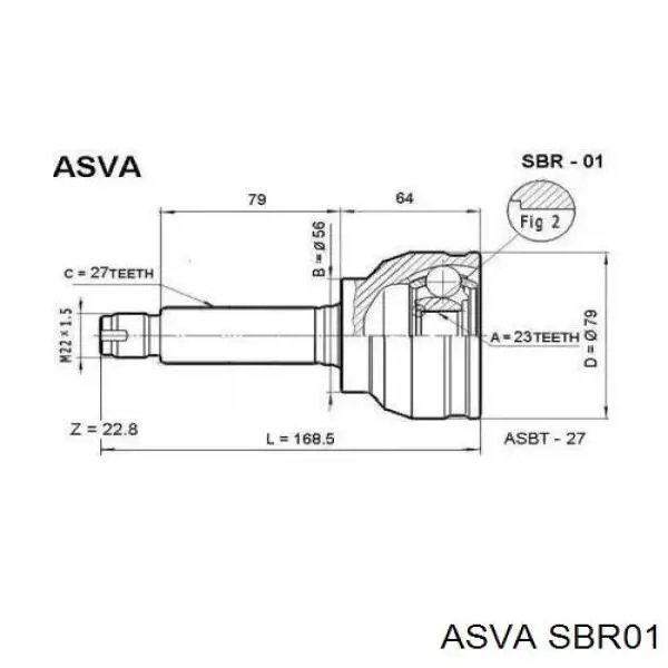 Купити 28091AC040 Subaru Шарнір різних кутових швидкостей задній