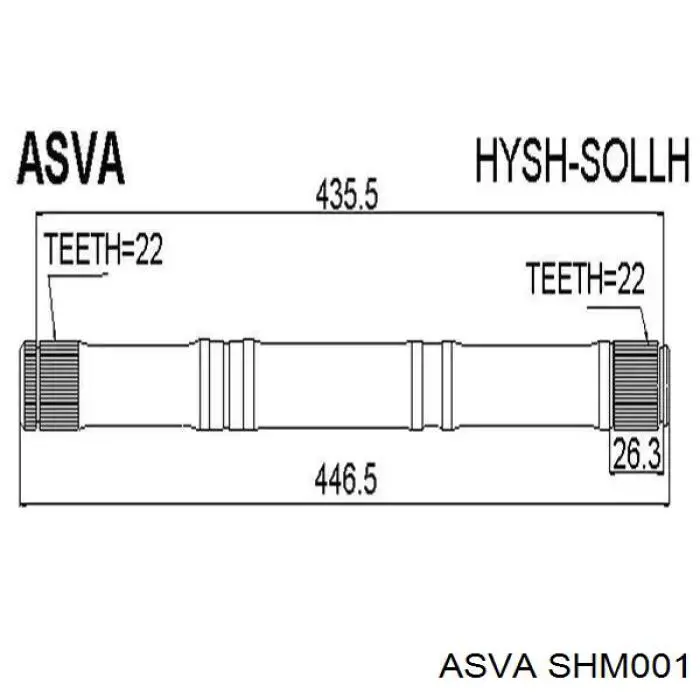 SHM001 Asva Привід передній правий