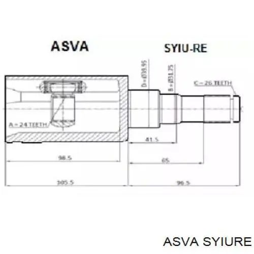 Граната внутрішня ліва SYIURE Asva