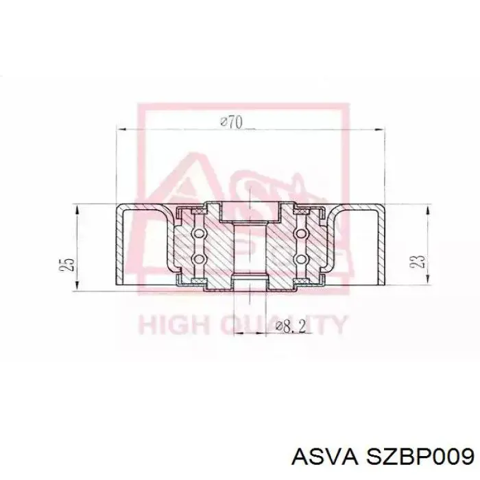 SZBP009 Asva Ролик натяжителя ременя агрегатів