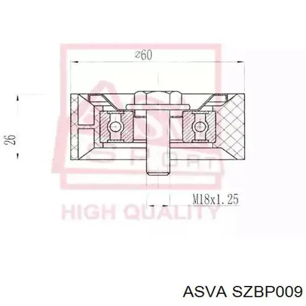 Натяжний ролик Asva SZBP009 ціна, від 26.14 USD