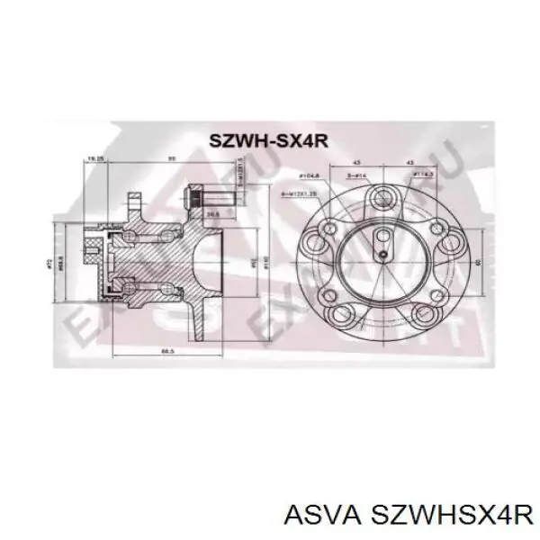 Купити SZWHSX4R Asva Підшипник ступиці колеса