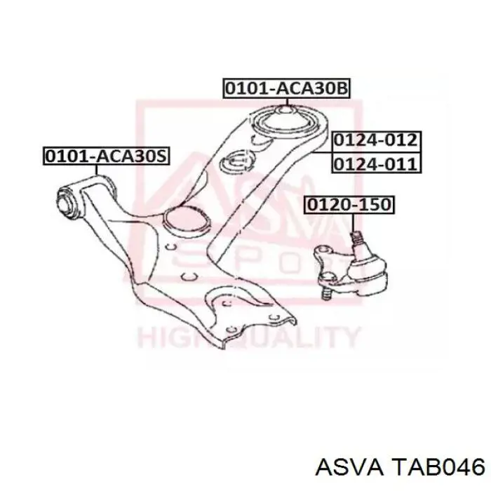 TAB046 Asva сайлентблок переднього нижнього важеля