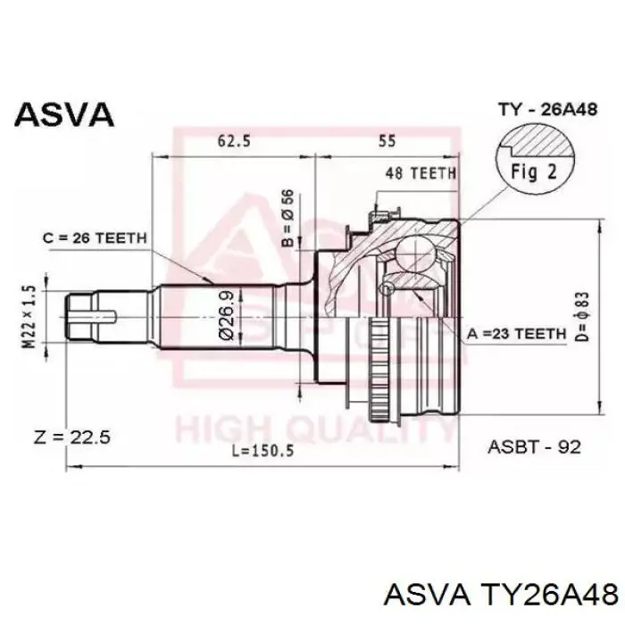 Граната колісна Asva TY26A48 ціна, від 29.19 USD