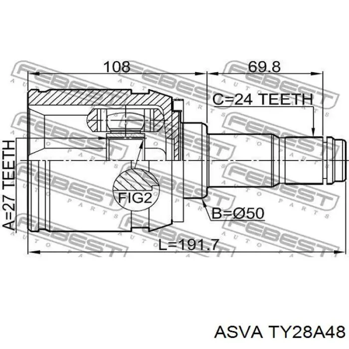ШРУС зовнішній передній TO11009 NIPPON MOTORS