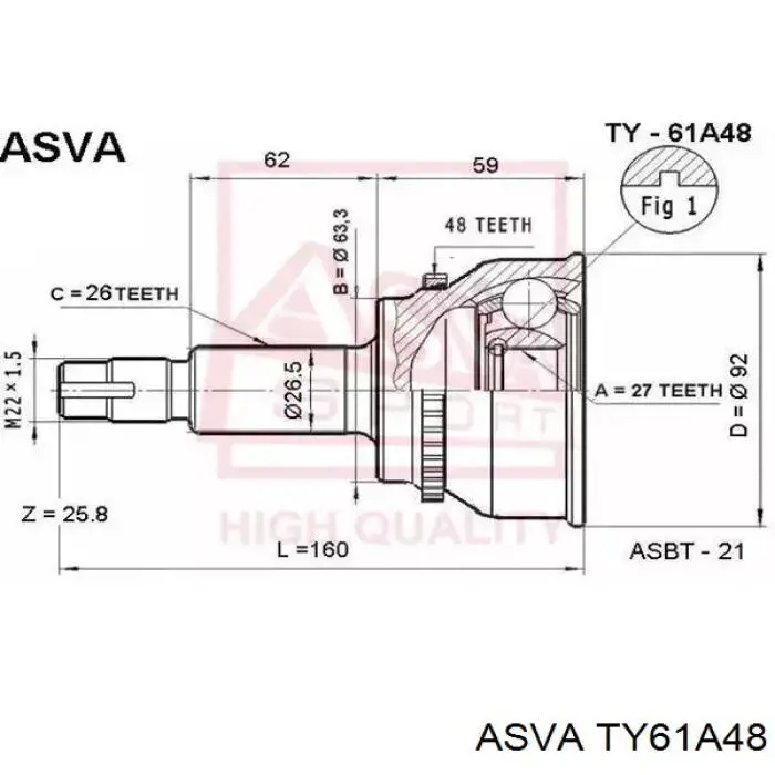 TY61A48 Asva Граната зовнішня