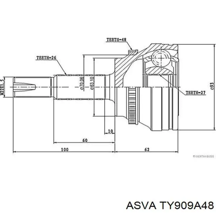Граната колісна Asva TY909A48 ціна, від 36.35 USD
