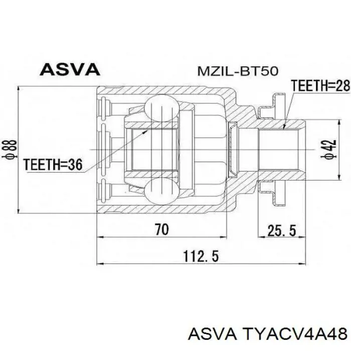 ШРКШ зовнішній передній, лівий TYACV4A48 ASVA